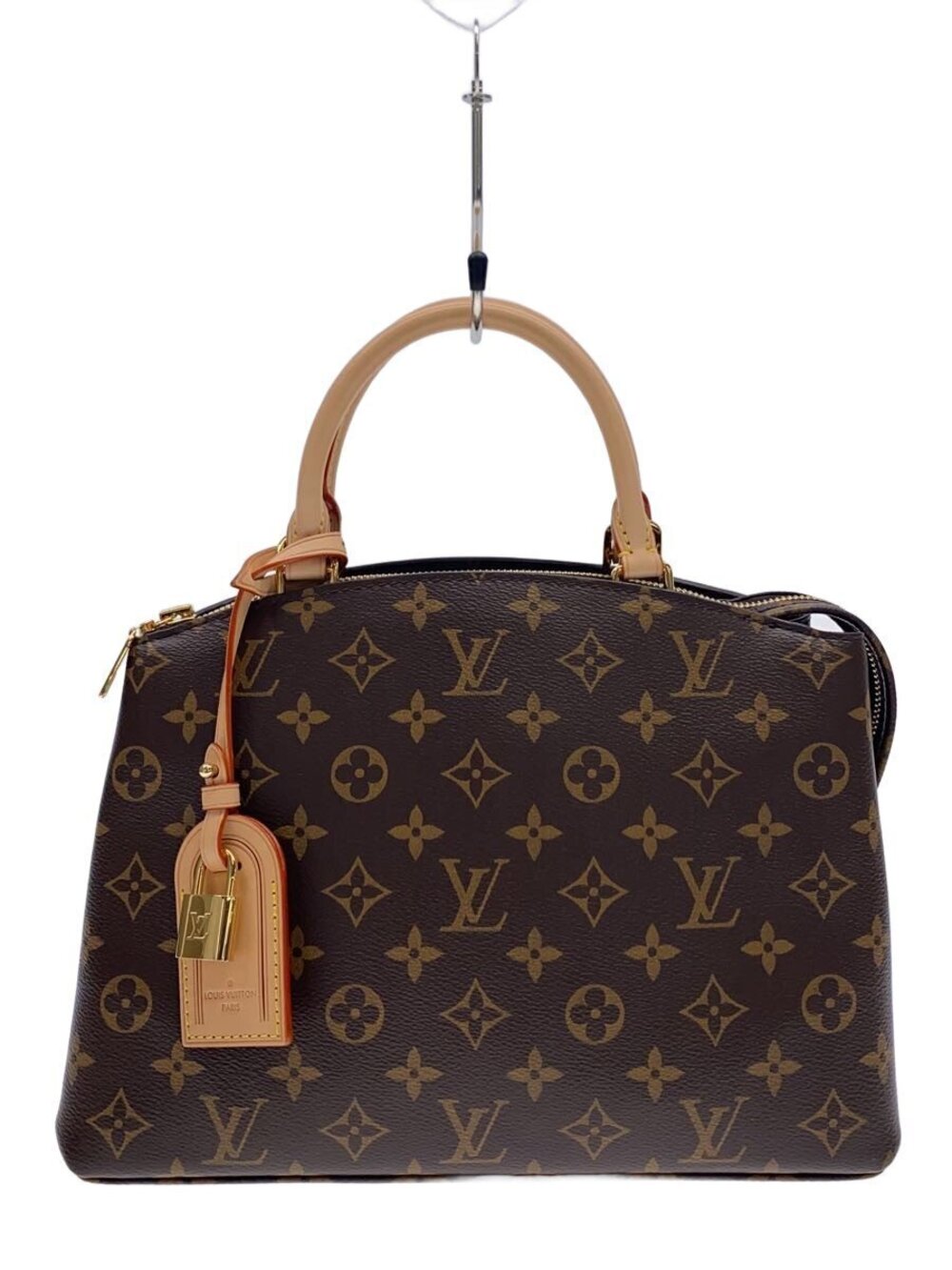 Louis Vuitton Cabas Piano Monogram Canvas Leather Tote Bag Brown